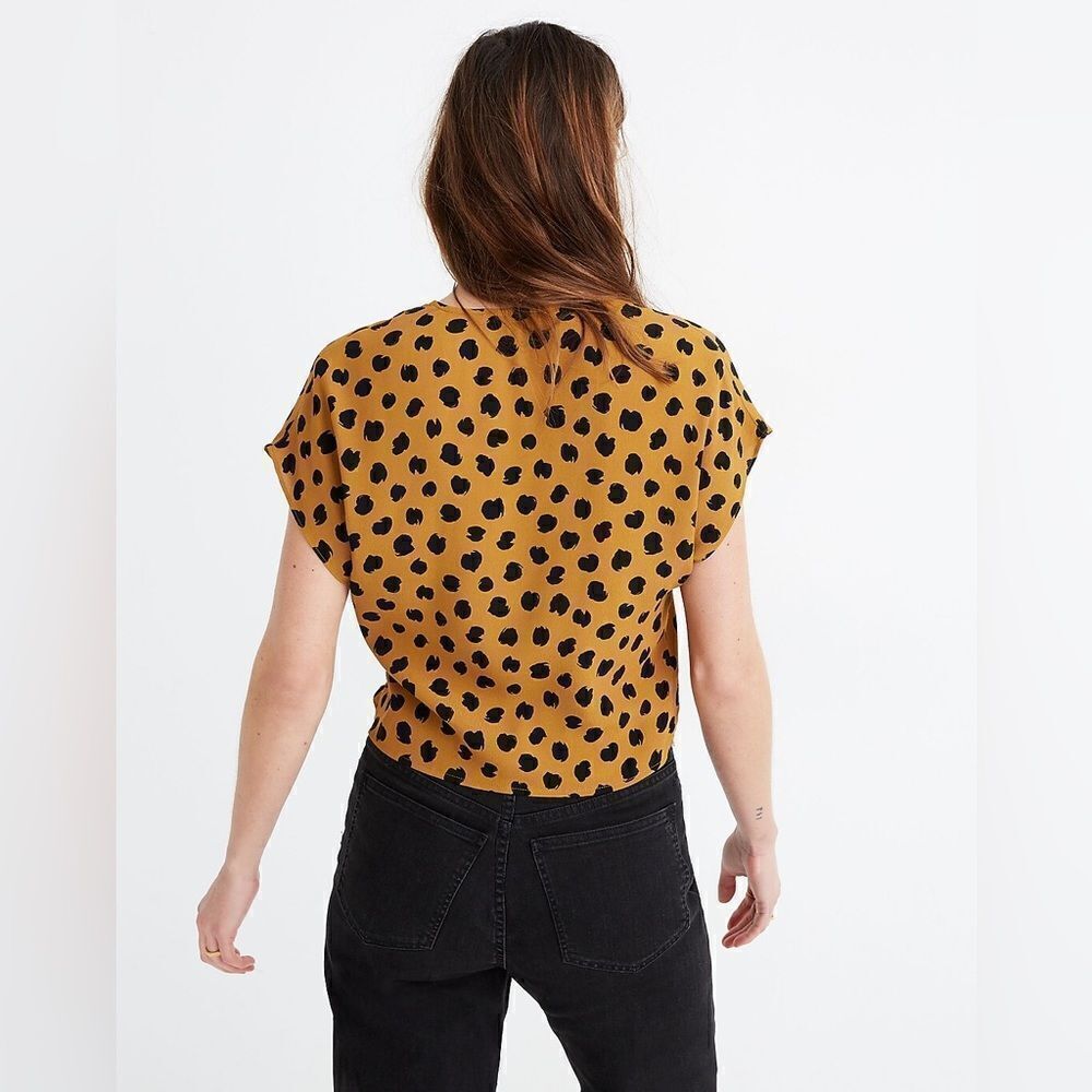 Madewell Sash-Tie Wrap Top in Painted Spots - Picture 3 of 9